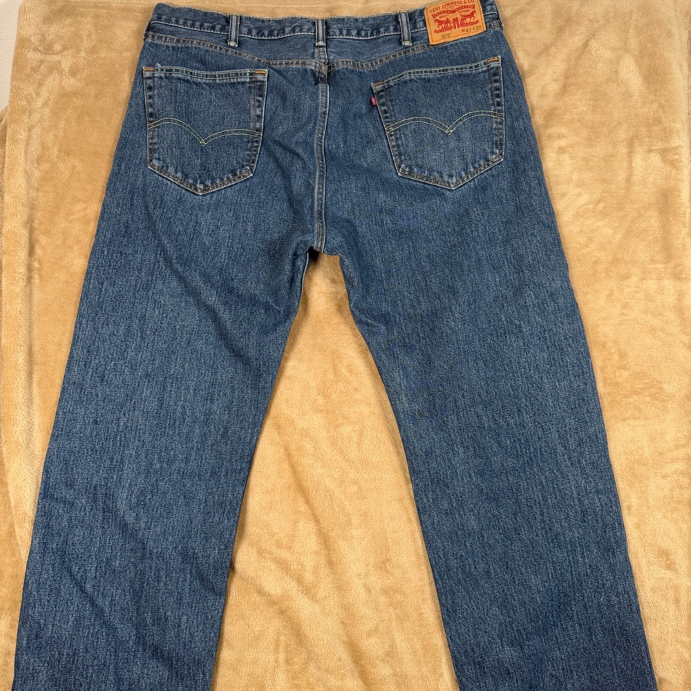 Levis 505 Regular Fit Straight Leg Jeans Mens Blue Denim W40 L26.5 (40x30)Short